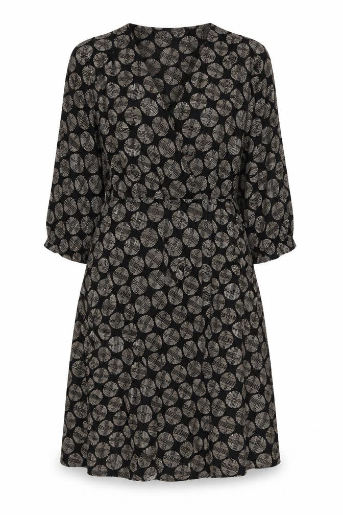 Sasha Women's Black Geometric Wrap Dress Size 12