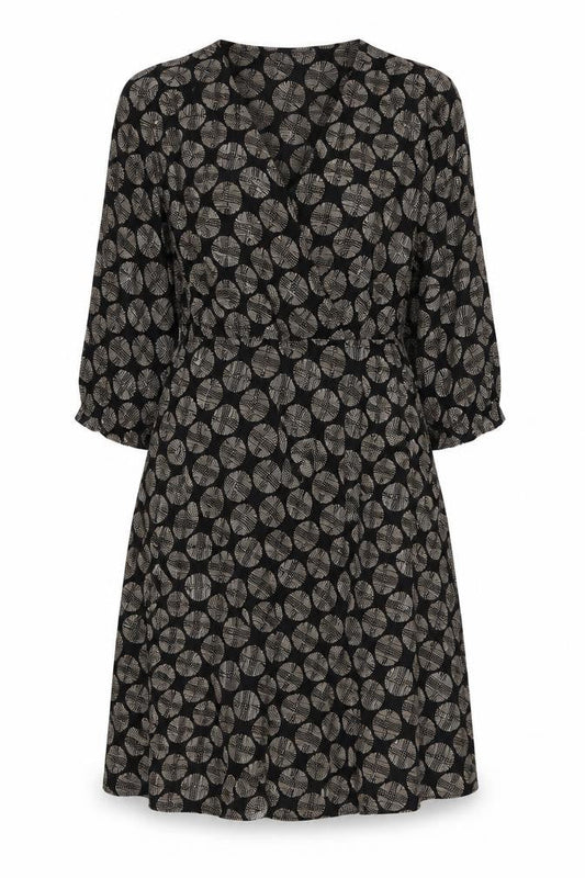 Sasha Women's Black Geometric Wrap Dress Size 12