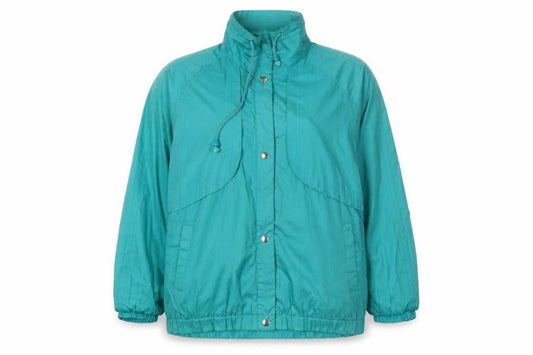 Front view of C&A Women's Green Windbreaker Jacket, size 16