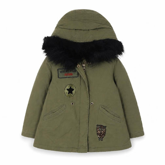 Zara Girls Green Parka Coat, Size 4 Years, Hooded, Lined
