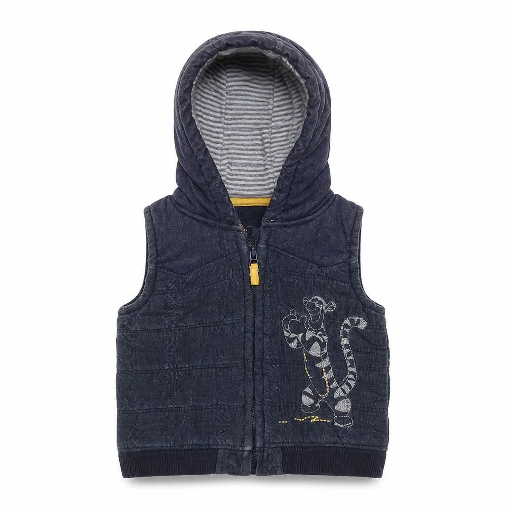 Disney Unisex Blue Puffer Jacket 9-12 Months Hooded