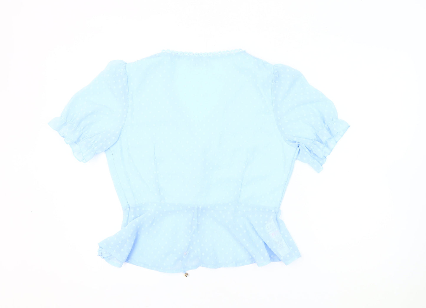 Quiz Women's Blue Polka Dot Blouse UK 14