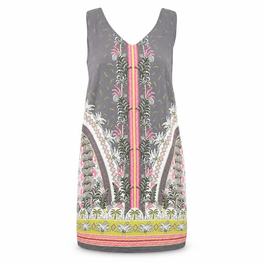 White Stuff Grey Floral V-Neck Sleeveless Dress