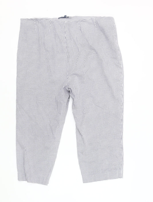 Isle Women's Blue Check Cropped Trousers Size 16