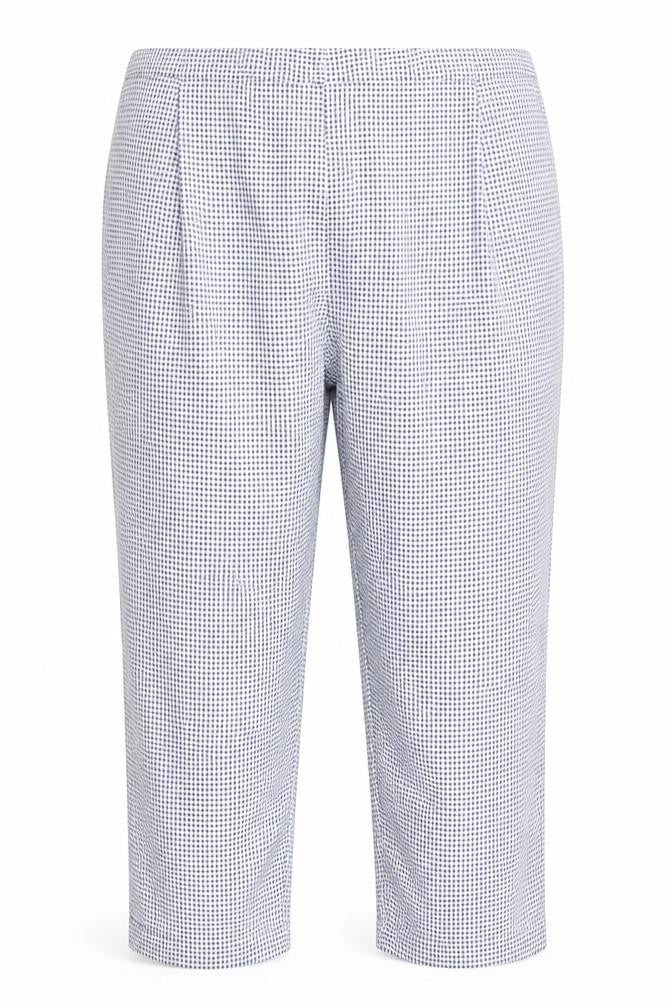 Isle Women's Blue Check Cropped Trousers Size 16