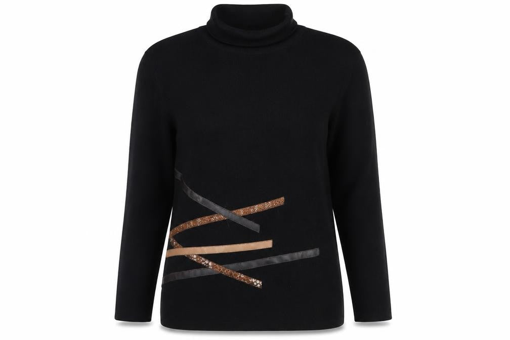 Chianti Women's Black High Neck Jumper, Size L