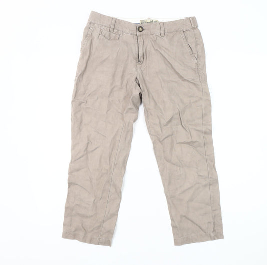 Fat Face Women's Beige Button Trousers