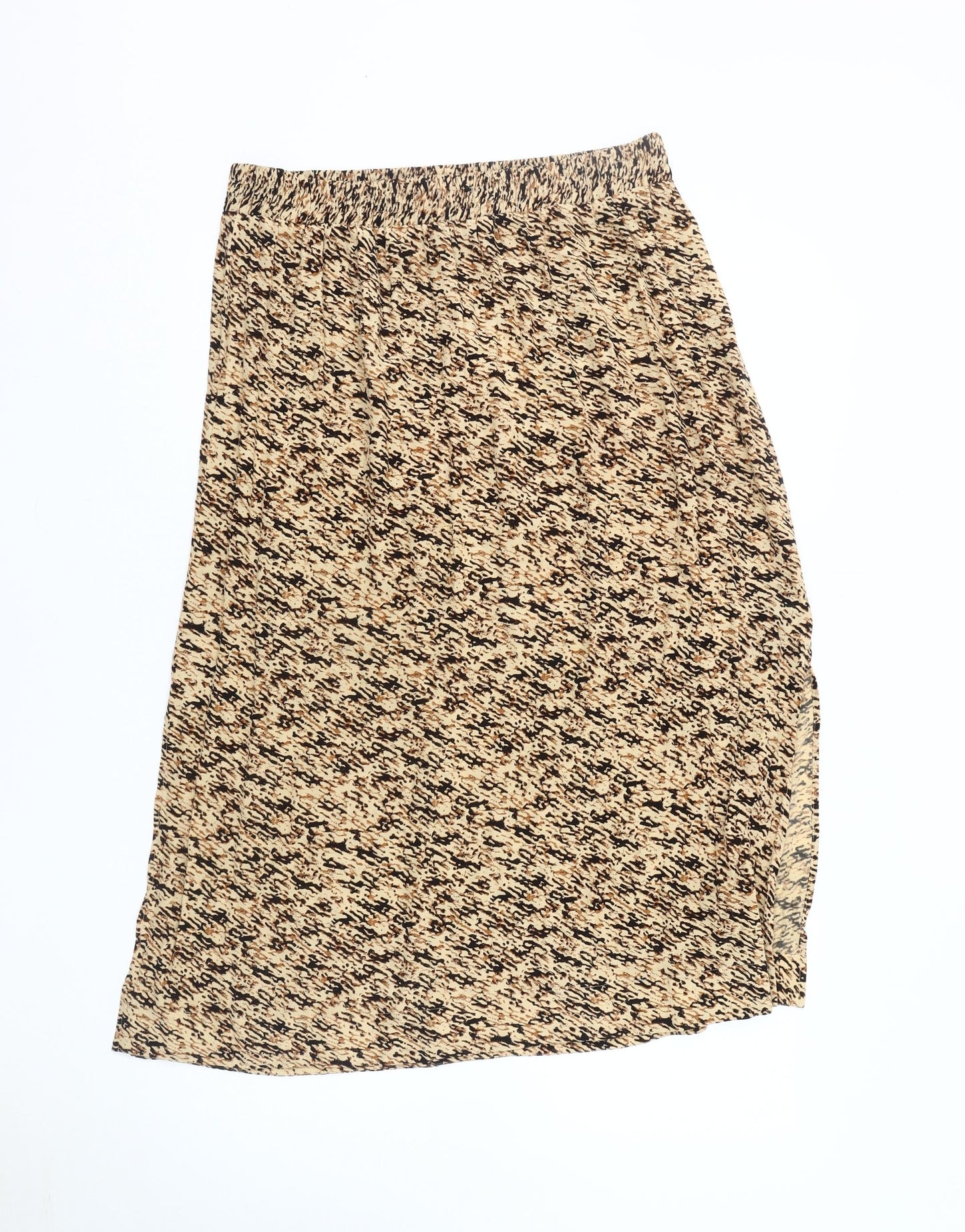 Whistles Women's Beige Animal Print Midi Skirt, Size 16