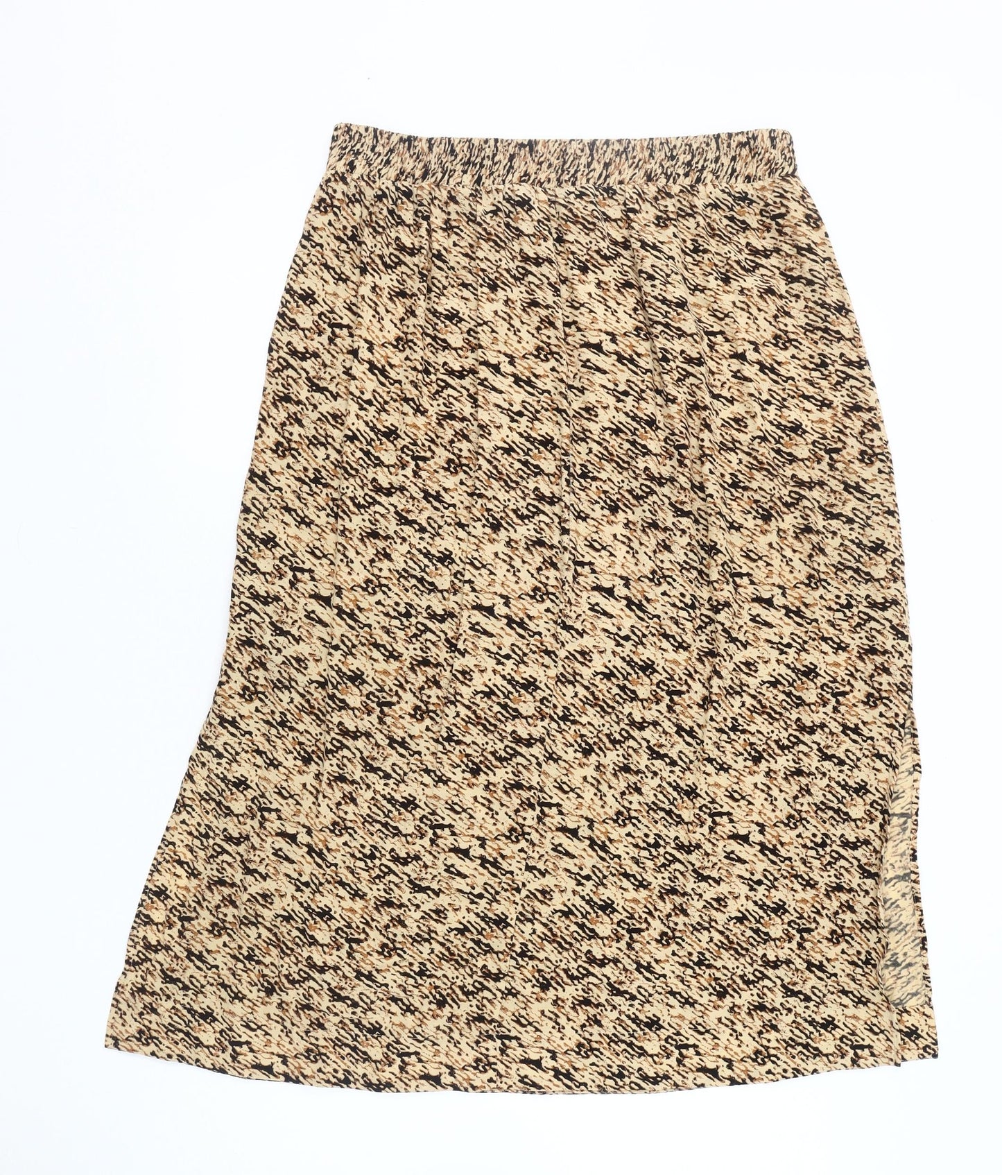 Whistles Women's Beige Animal Print Midi Skirt, Size 16