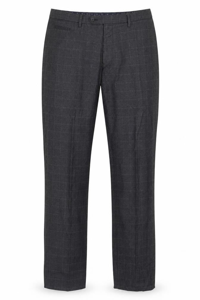 Next Men's Grey Check Trousers Size 34 L