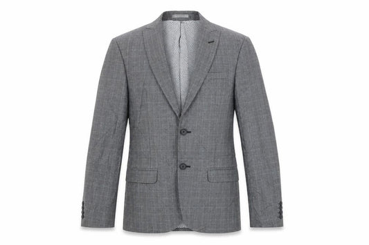 Limehaus Men's Grey Check Blazer 34 Regular Fit