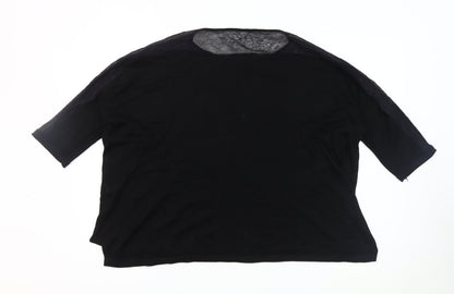 Phase Eight Women's Black L Basic Short Sleeve Top