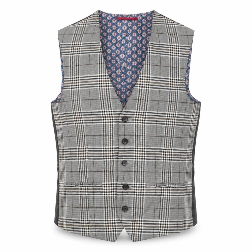 Next Men's Multicoloured 36R Waistcoat, Plaid Design