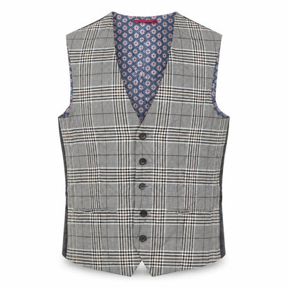 Next Men's Multicoloured 36R Waistcoat, Plaid Design