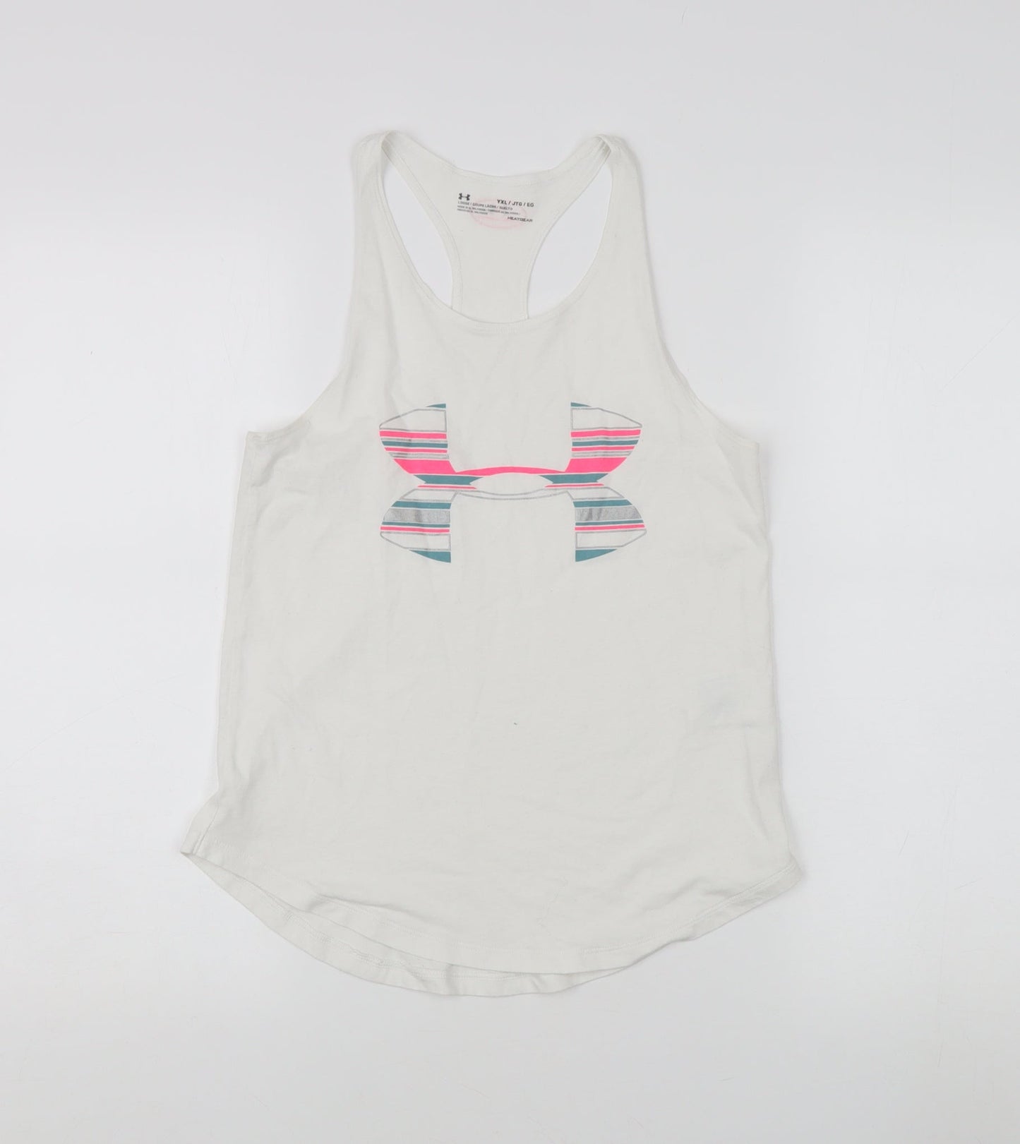 Preloved Under Armour Women's White Tank Top YXL - Front