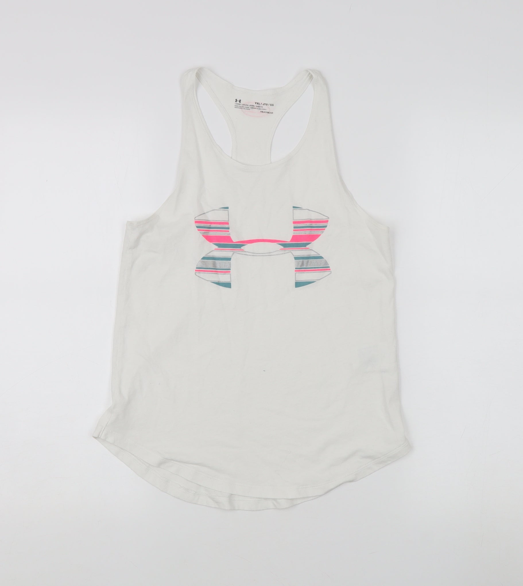 Preloved Under Armour Women's White Tank Top YXL - Front