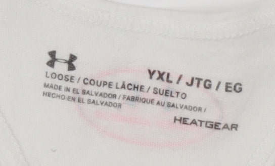 Preloved Under Armour Women's White Tank Top YXL - Detail