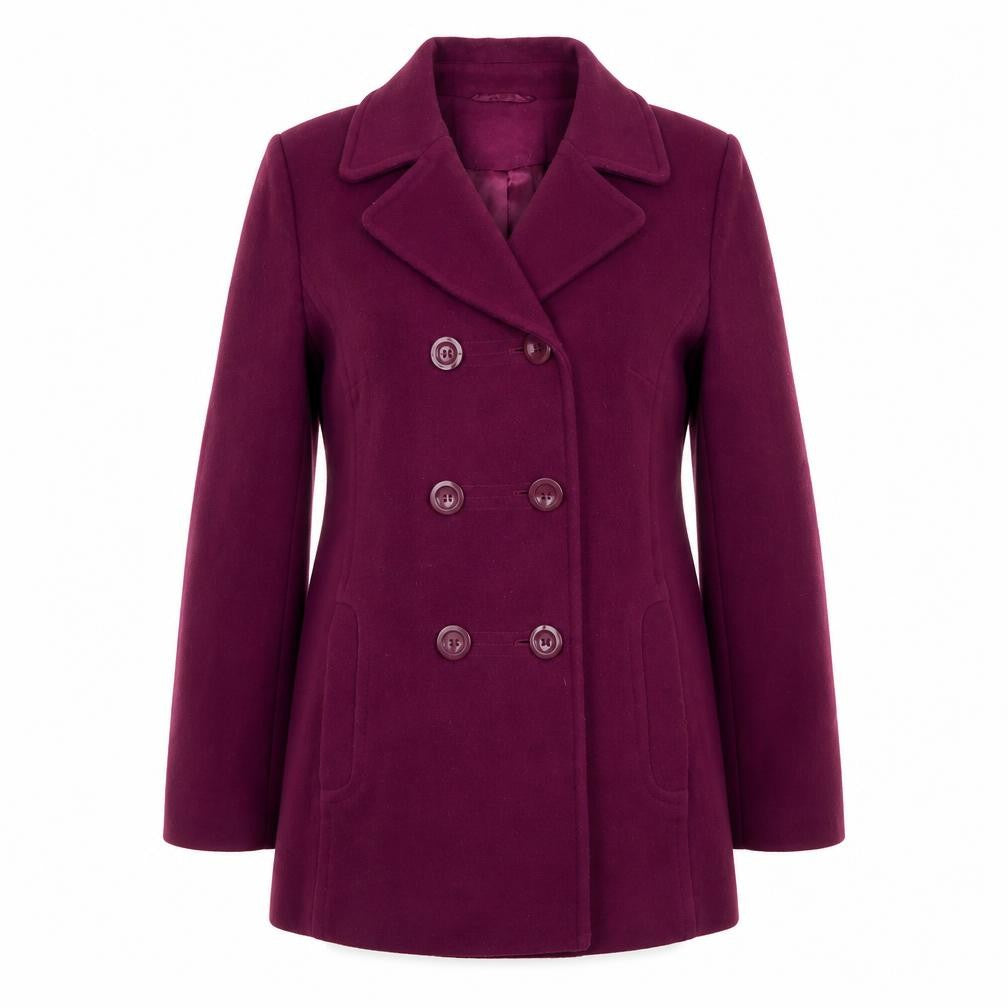 Eastex Women's Purple Wool Pea Coat Size 10 Classic Style
