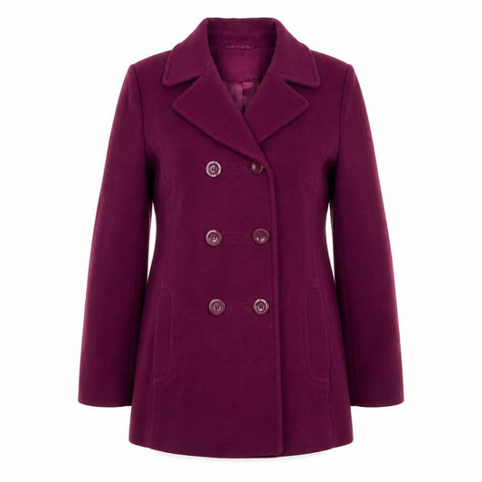 Eastex Women's Purple Wool Pea Coat Size 10 Classic Style