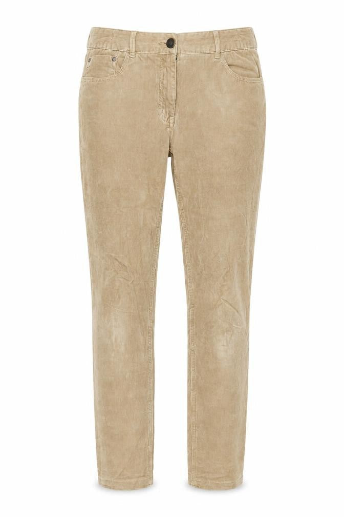 Tommy Hilfiger Women's Beige Corduroy Trousers, Size 6