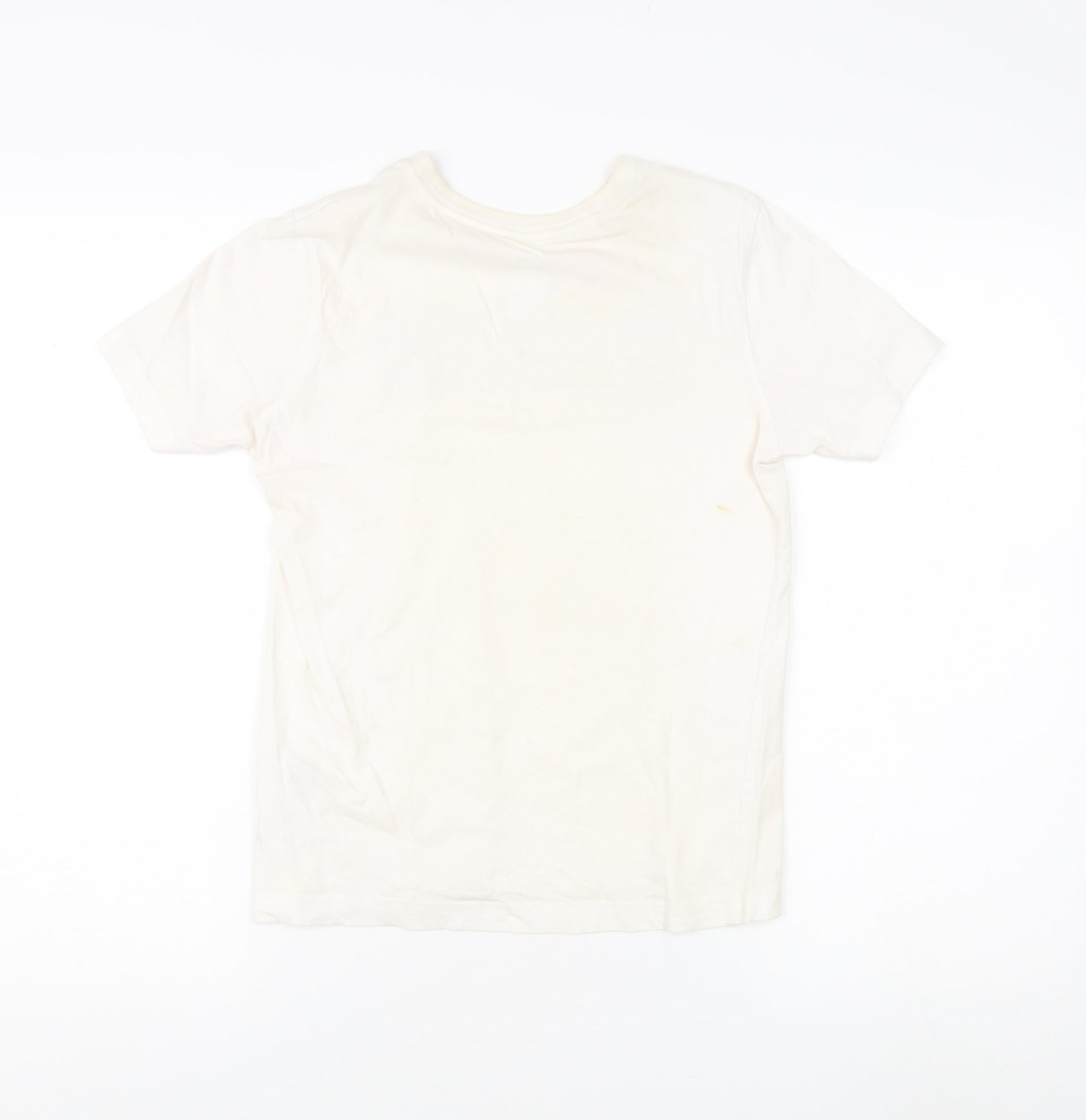 Adidas Boys White T-Shirt 7-8 Years Camouflage Logo Casual