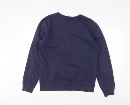 Back view of Puma Men's Blue S Pullover Sweatshirt Logo