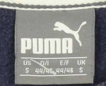 Brand and care label for Puma Men's Blue S Pullover Sweatshirt Logo