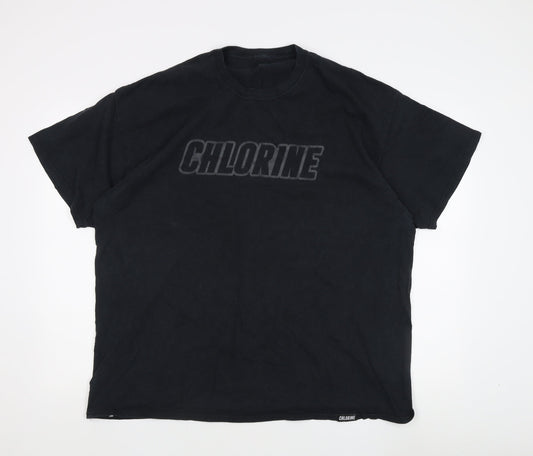 Chlorine Men's Black Crew Neck T-Shirt 2XL with Logo