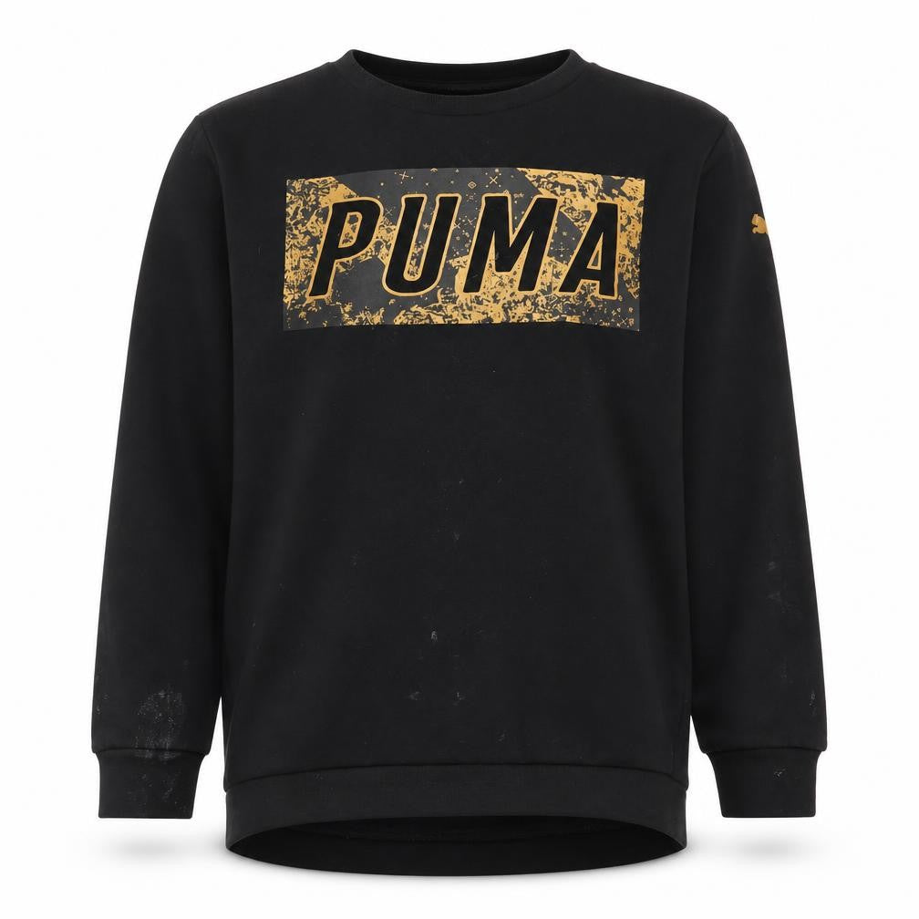 Puma Girls Black Pullover Sweatshirt, Size 12, Graphic Print