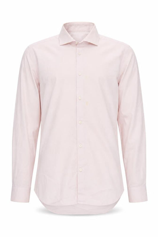 Moss London Men's Pink Slim Fit Long Sleeve Shirt
