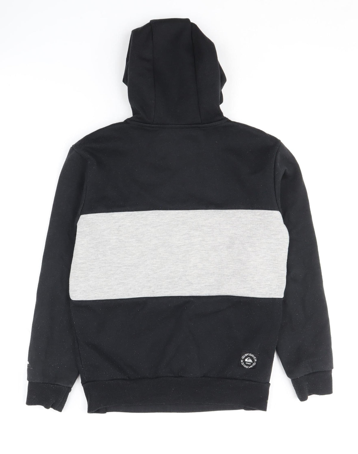 Quiksilver Boys Black Grey Colourblock Hoodie S