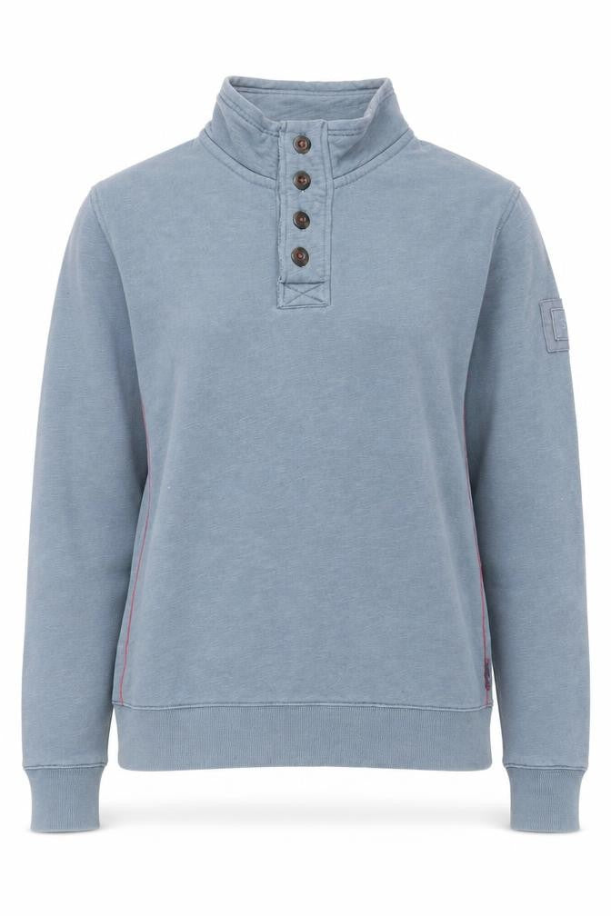 Seasalt Women's Blue Henley Sweatshirt Size S
