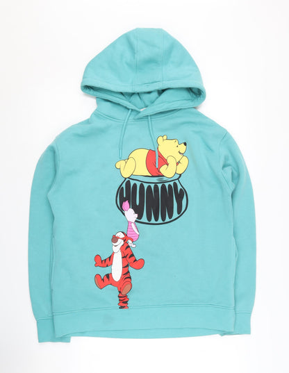 Preloved Disney Women's Blue Pullover Hoodie Size S - Winnie the Pooh - Front