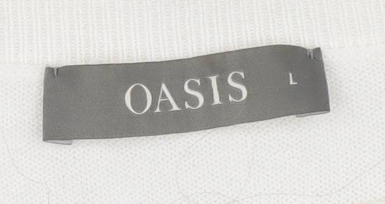 Oasis Women's White L Pullover Jumper