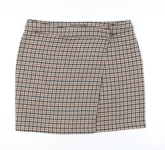 ICHI Women's Check Pencil Skirt, Multicoloured, Size 14