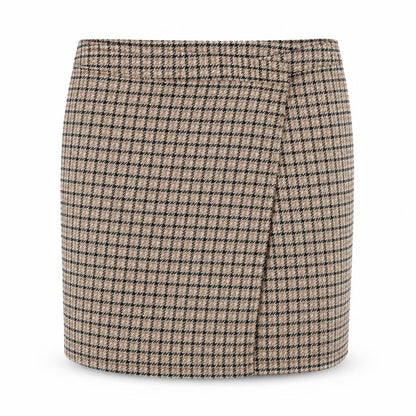 Front view of ICHI Women's Check Pencil Skirt, Multicoloured, size 14