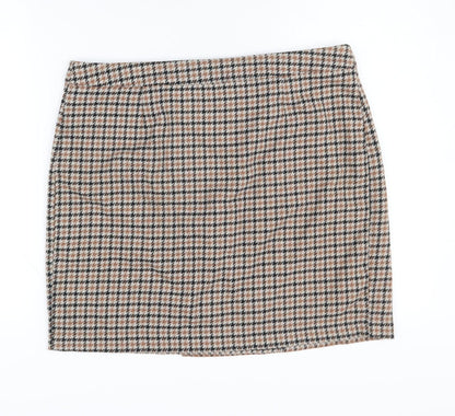 Back view of ICHI Women's Check Pencil Skirt, Multicoloured, size 14