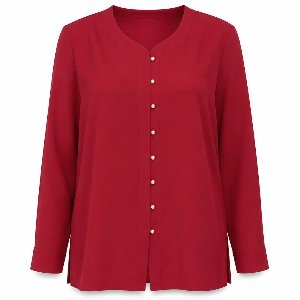 Berkertex Women's Red Long Sleeve Blouse Size 16