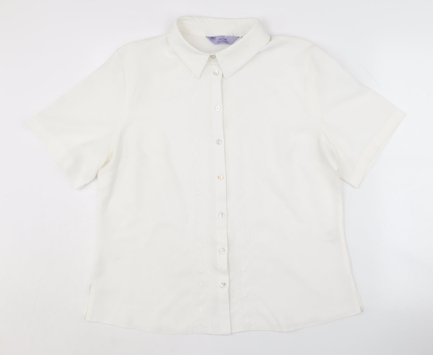 Honor Millburn Women's White Button-Up Shirt Size 16