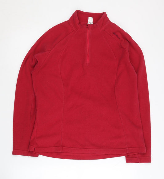 Oxylane Red Unisex XL Fleece Sweatshirt, 1/4 Zip
