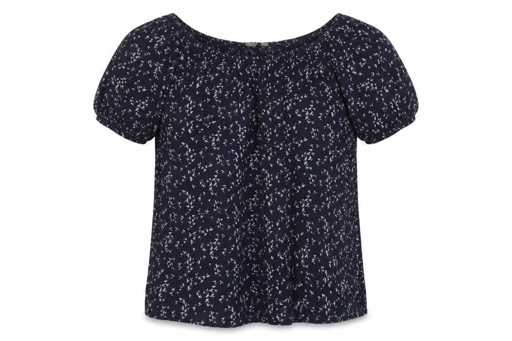 GAP Women's Blue Floral Off-Shoulder Blouse XS