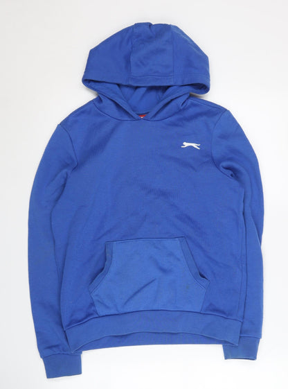 Additional front view of Slazenger boys’ blue pullover hoodie, size 13, years