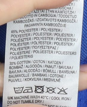 Close-up detail of Slazenger boys’ blue pullover hoodie, size 13, years
