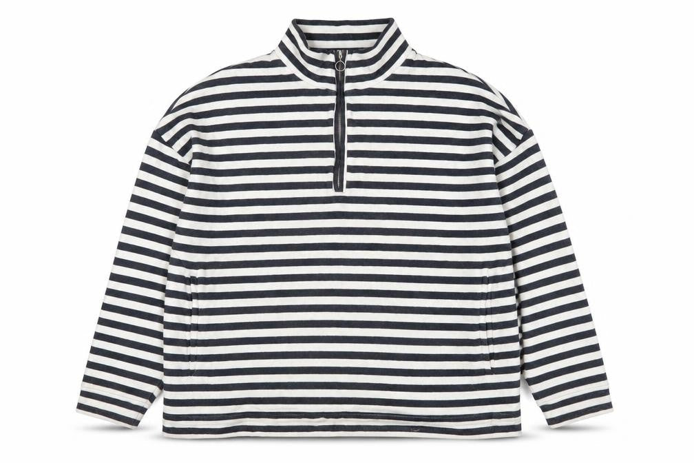 Phase Eight Women's Black Striped Pullover Sweatshirt Size 10
