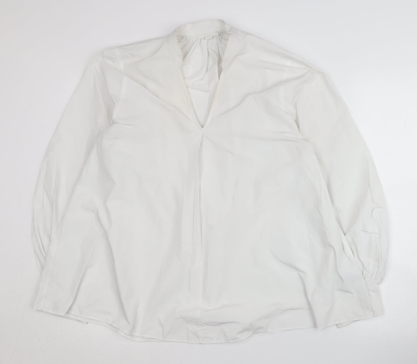 COS Women's White Blouse, Size 12, Long Sleeve