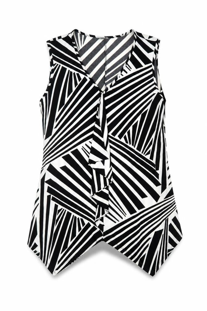 Wallis Women’s Black Geometric Sleeveless Blouse L