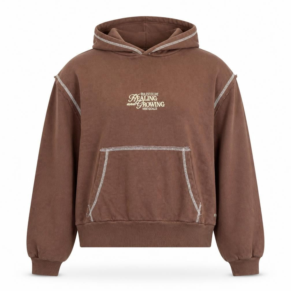 Pacific Republic Teens Brown Pullover Hoodie M Brown Knit