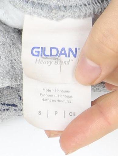 Gildan Men's Grey London Graphic Pullover Hoodie S