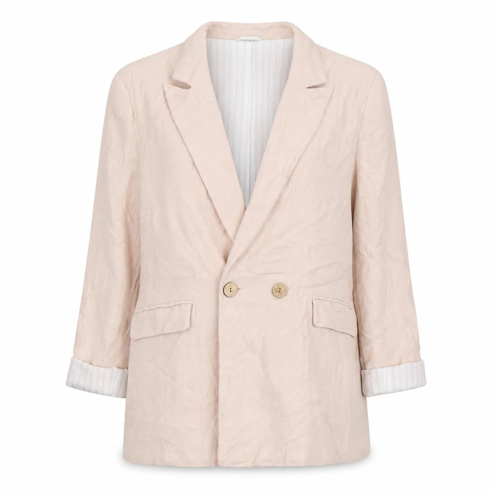 Topshop Women's Beige Double-Breasted Blazer Size 12