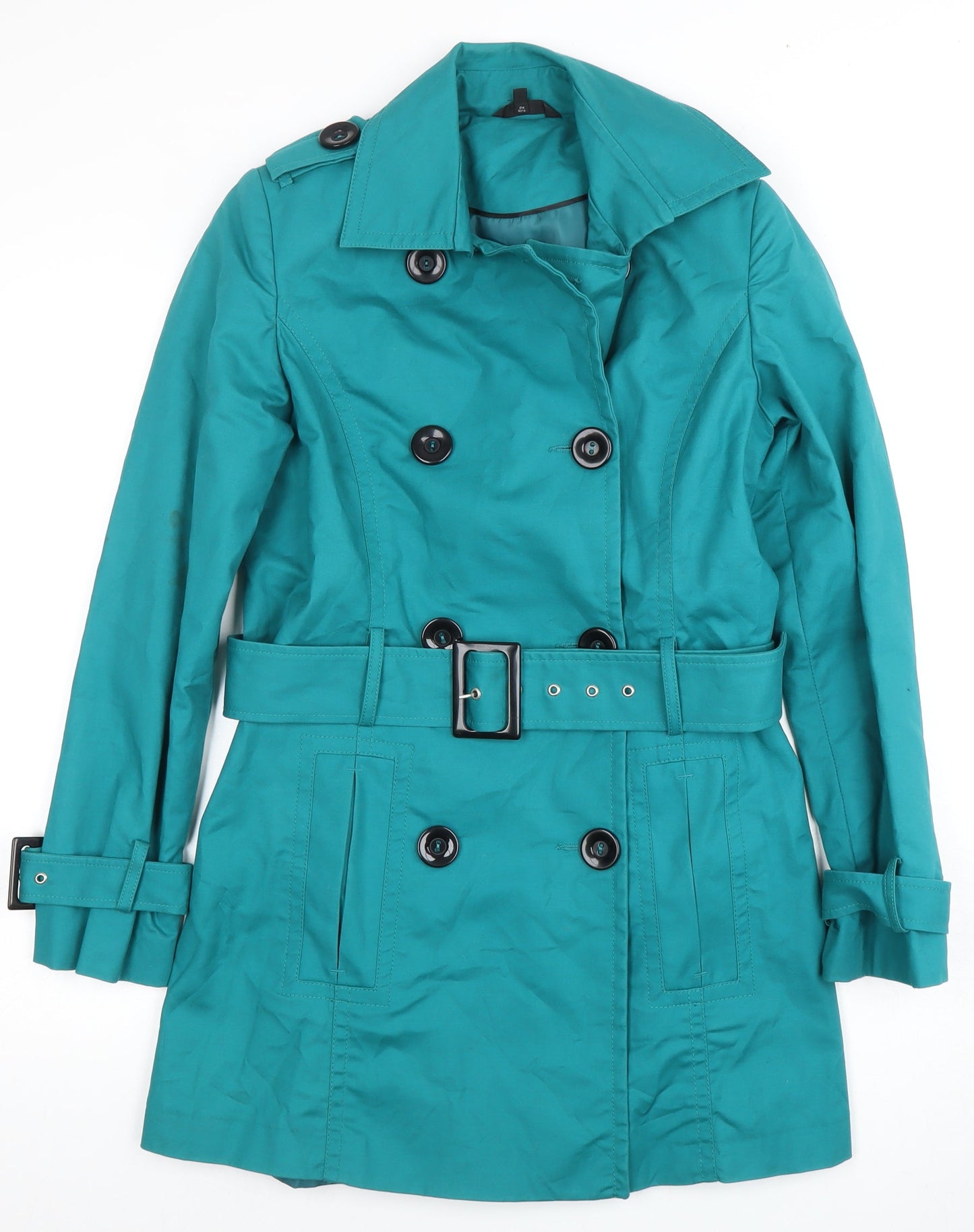 Marks and Spencer Women's Green Trench Coat UK 8